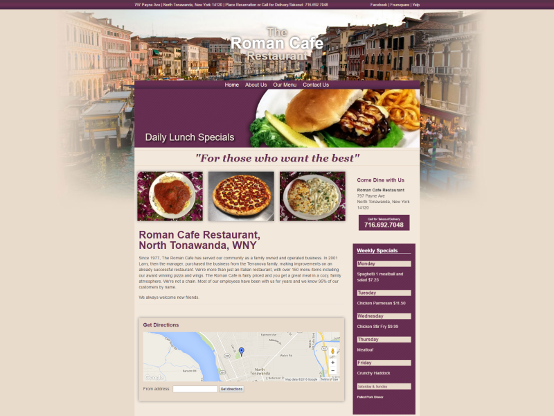 American/Italian Restaurant Website