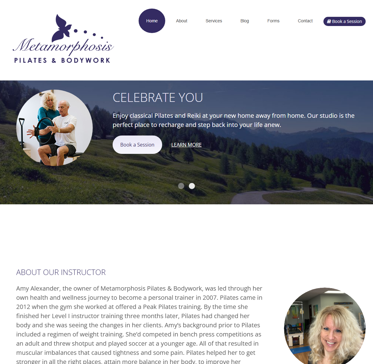 Pilates and Bodywork Studio Website