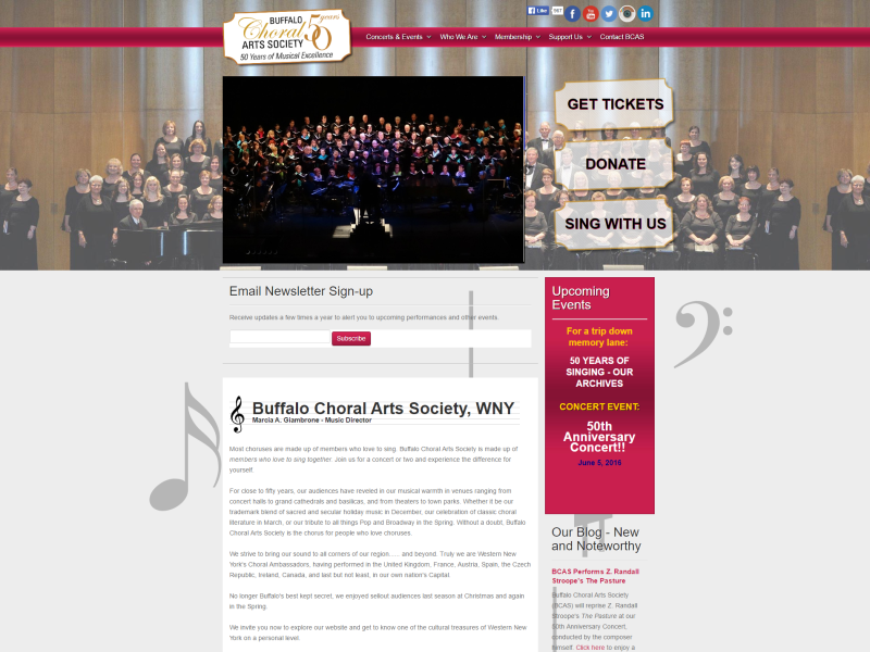 Buffalo Choral Arts Society Choral Group Website