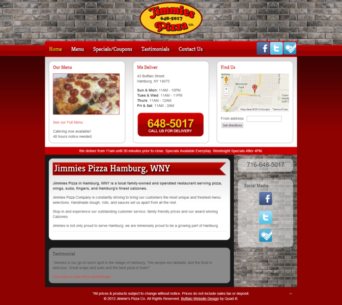 Pizza Restaurant Website