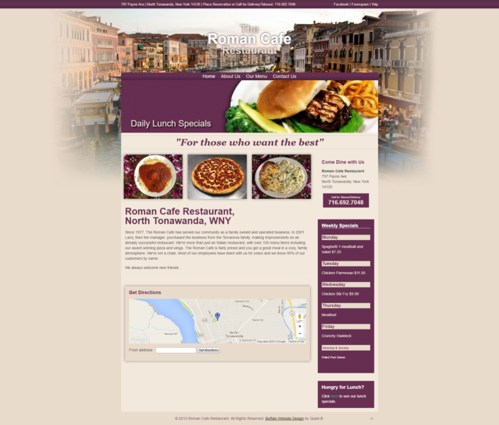 American/Italian Restaurant Website